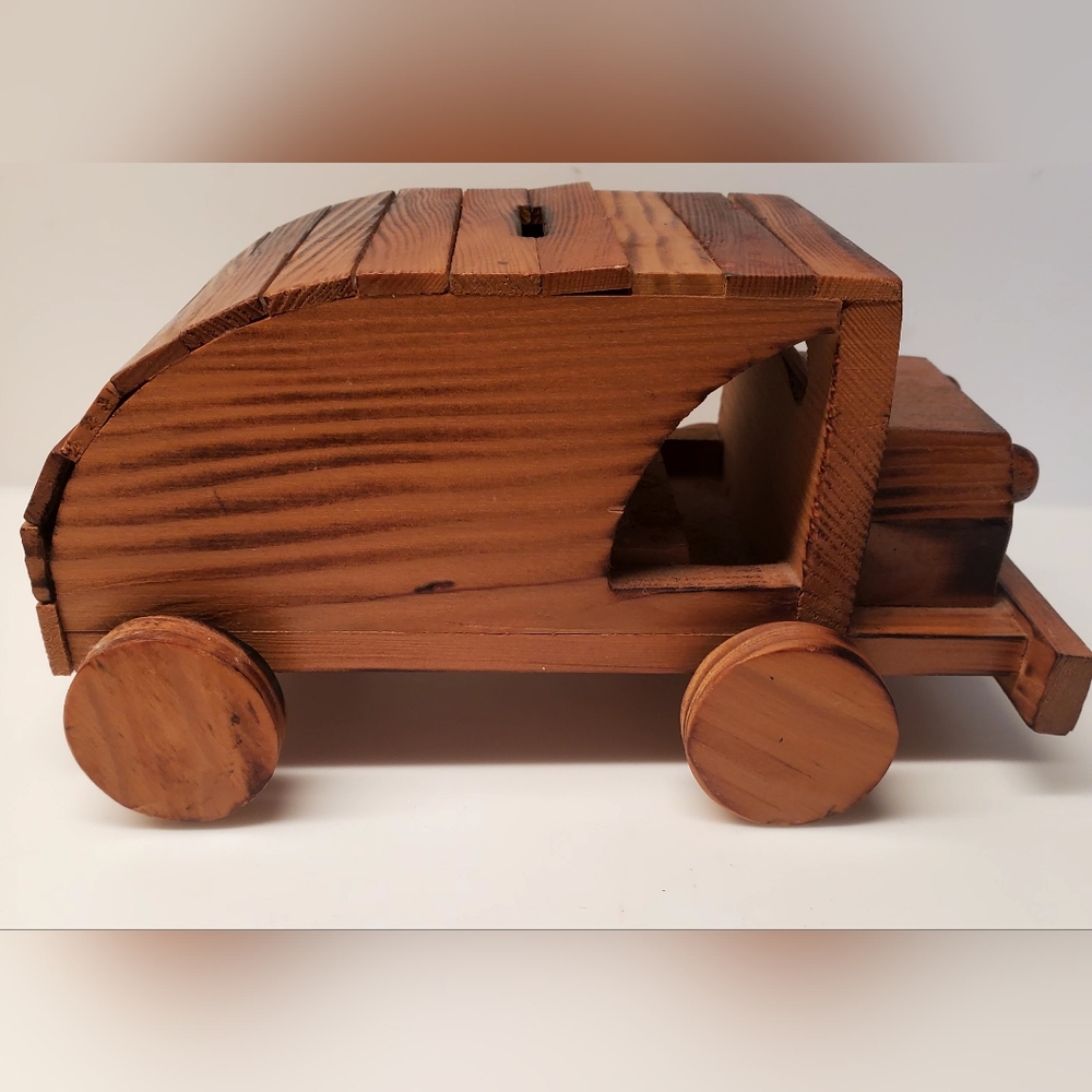 Handmade Wooden Car Bank.